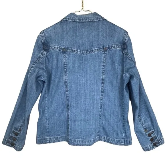 Vintage Bill Blass Blue Denim Button Front Jacket Size Large - Picture 5 of 9